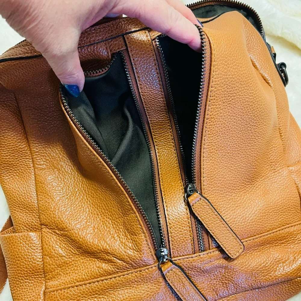 S-ZONE Women Genuine Leather Backpack Casual Convertible Shoulder Bag Purse